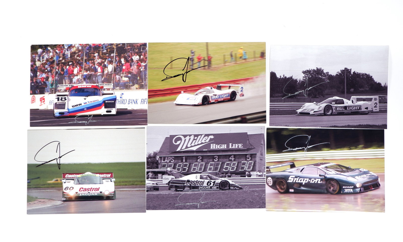 JONES: A collection of images associated with Davey Jones. Jaguar & BMW pictures. Jones signatures: JONES: A collection of images associated with Davey Jones including an image of the Jaguar XJ220-C as raced by Davey Jones and Jay Cochran at the 1993 Road America 500 Kilometres, image of Jones racin