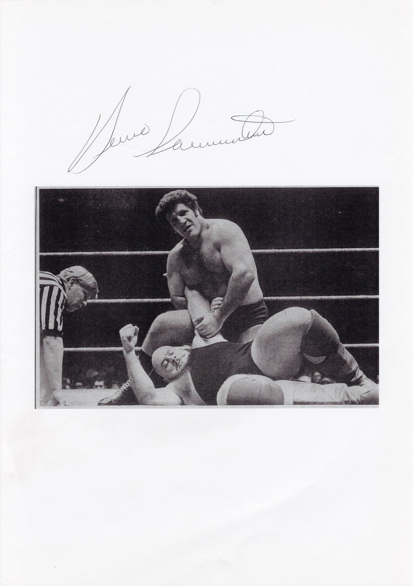 BRUNO SANTAMARIA: A black and white image of Bruno Santamaria signed to margin by Bruno Santamaria: BRUNO SANTAMARIA: A black and white image of Bruno Santamaria, signed to margin in black pen by Bruno Santamaria, black and white image measures 29.5 x 21cm overall