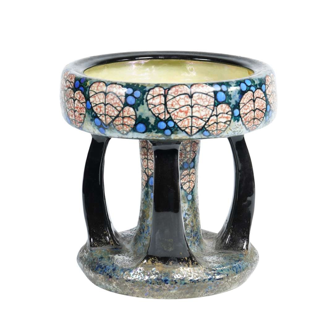 An Austrian Amphora organic form four handled comport (1 of 2)