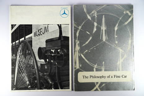 MERCEDES-BENZ: TWO MERCEDES-BENZ RELATED ITEMS. DAIMLER-BENZ MUSEUM 'HISTORICAL PROGRAMME': MERCEDES-BENZ: Two Mercedes-Benz related items including a Daimler-Benz Museum poster - 'HISTORICAL PROGRAMME' - with exhibit pictures, Mercedes-Benz racing pictures to one side, Mercedes-Benz model s