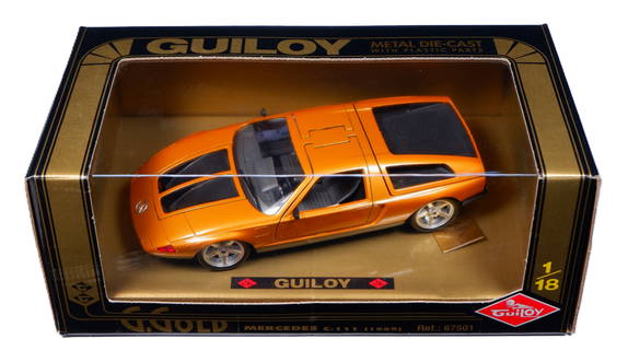 MERCEDES-BENZ: A 1:18 scale GUILOY MERCEDES C-111 (REF.67501). Bronze: MERCEDES-BENZ: A 1:18 scale GUILOY MERCEDES C-111 (REF.67501), bronze, dark grey interior, opening features, steerable wheels, engine detail, with attached 'GUILOY' tag; housed in original display box