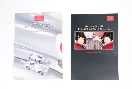 CMC: Two CMC model car product catalogues. Horch & Mercedes-Benz catalogues: CMC: Two CMC model car product catalogues including a four page Horch 853, 1937 1:12 scale information brochure, catalogue, with a circa 2004 CMC 'HANDBUILT DETAILED REPLICA MINIATURE MODELS' catalogu