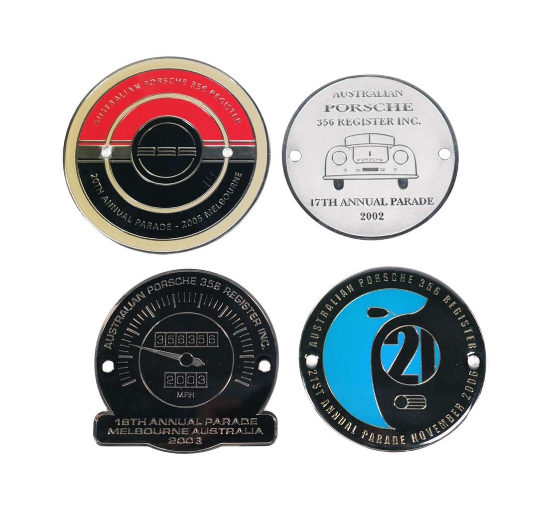 356 REGISTER: Four AUSTRALIAN PORSCHE 356 REGISTER Annual Parade badges. 2002 - 2003 & 2005 - 2006 (1 of 1)