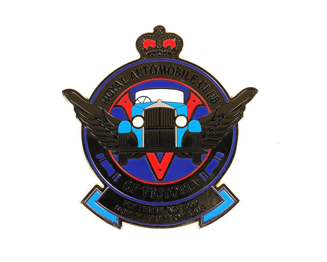 R.A.C.V: A brass ‘ROYAL AUTOMOBILE CLUB OF VICTORIA - FLY THE FLAG 2009 NORTH EASTERN TOURR (1 of 2)