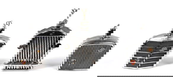 A set of three vintage car grille form decanters