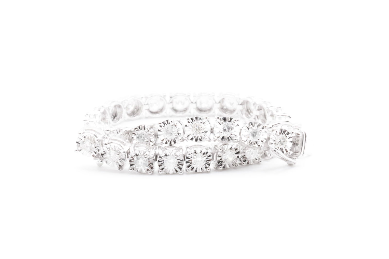 **ON SALE** Round Brilliant Cut Tennis Bracelet set in 18k White Gold - 3.00 Carat Natural Diamonds (1 of 19)