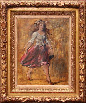 004: REGINALD MARSH AMERICAN REALIST 1898-1954: Title: Street Walker Medium/Date: Tempera on panel, 1951 Size: 15.5 x 11.5 inches 49.53 x 38.1 cm. Signed: Signed and dated lower right, Reginald Marsh 1951 Provenance: Frame: Gold le