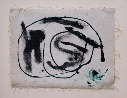 036: JAMES BROOKS ABSTRACT EXPRESSIONIST PAINTER : Title: Untitled Medium/Date: Oil on canvas, 1963 Size: 12.75 x 16.75 inches 32.3 x 42.cm Signed: Sign5 cmed Provenance: Provenance: Acquired from the Artist; Private Collection East Hampton NY