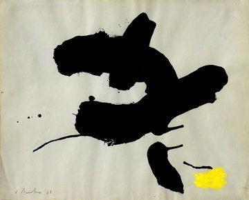 038: JAMES BROOKS ABSTRACT EXPRESSIONIST PAINTER: Title: Untitled Medium/Date: Ink and watercolor on paper, 1968 Size: 19 x 24 inches 48.26 x 60 cm Signed: Signed and dated lower left, J Brooks '68 Provenance: Provenance: From the Artist; Vered G