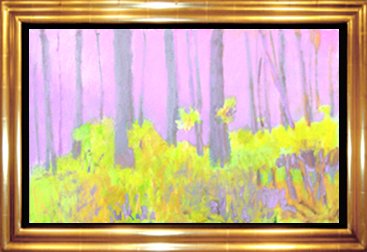 WOLF KAHN OIL PAINTING: Title: Undergrowth Medium/Date: Oil on canvas, 2003 #123 Size: 22 x 38 inches 55.88 x 96.52 cm Signed: Signed center left Provenance: Provenance: From the rArtist; Private Collector NY