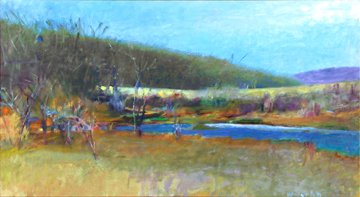 WOLF KAHN OIL PAINTING: Title: Unimproved Land (Late Fall) Medium/Date: Oil on canvas, 1980 Size: 32 x 52 inches 81.28 x 132 cm Signed: Signed lower right Provenance: Provenance: Acquired from the Artist;