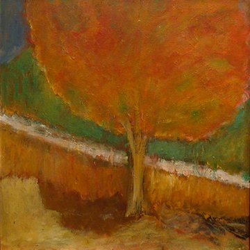 WOLF KAHN OI L PAINTING: Title: Landscape with Tree Medium/Date: Oil on canvas, 1970's Size: 20 x 20 inches 50.8 x 50.8 cm Signed: Signed at bottom right Wolf Kahn's work has been deemed some of the most adventurous and dyn