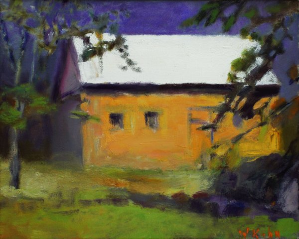 076: WOLF KAHN GERMAN/AMERICAN, 1927): Artist: WOLF KAHN GERMAN/AMERICAN, 1927) Title: Renovated Barn #45-1993 Medium/Date: Oil on canvas 1993 Size: 16 x 20 inches 40.64 x 50.8 cm Signed: Signed lower right Provenance: Provenanc