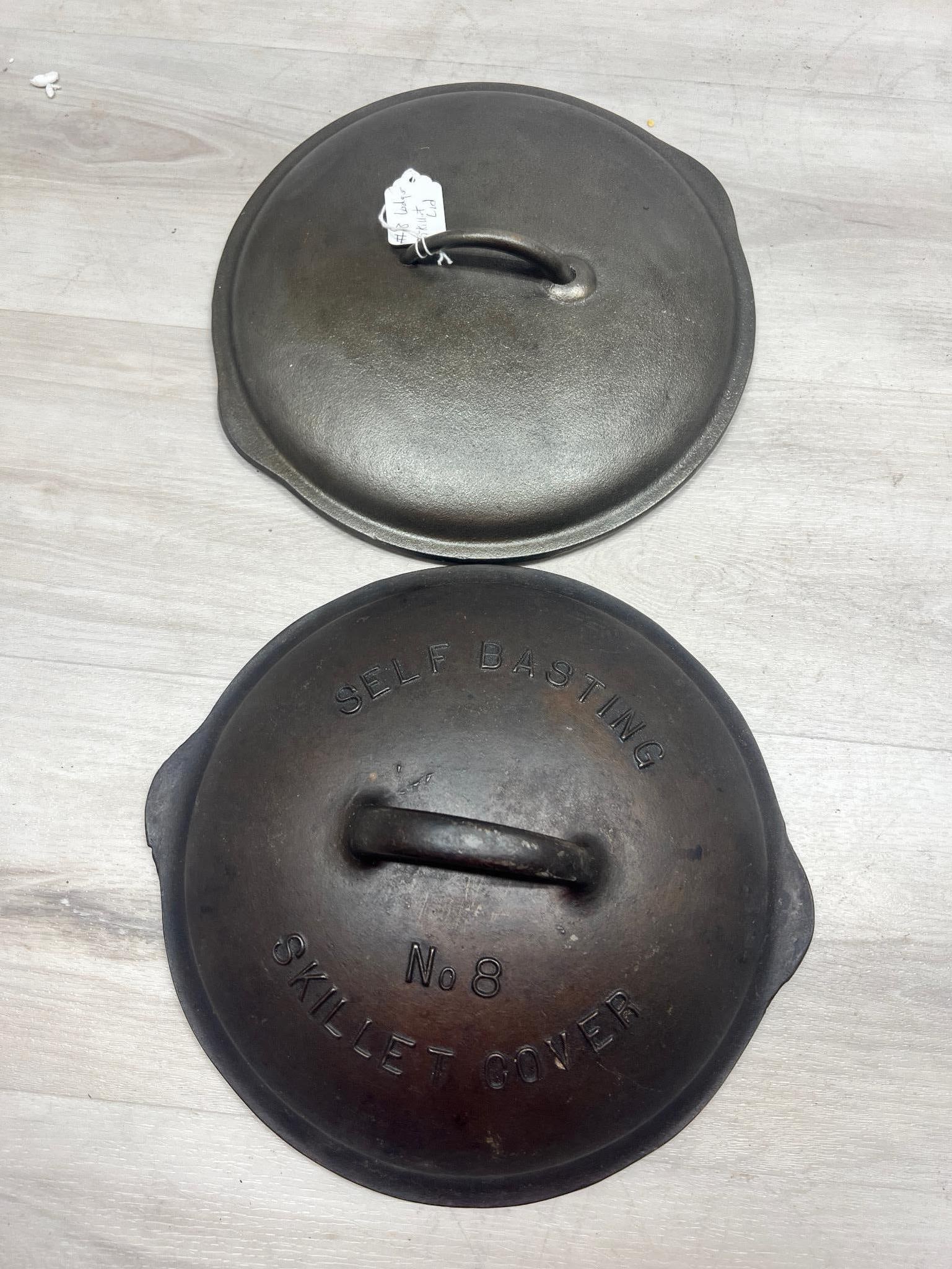 2- No. 8 Cast Iron Skillet covers, Lodge and Griswold (1 of 2)