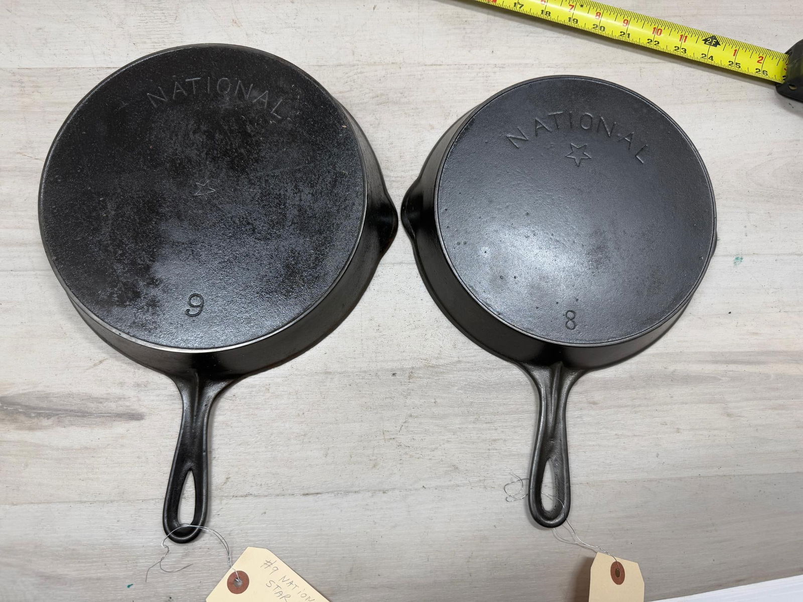 #8 & #9 National Star Cast Iron Skillets (1 of 6)