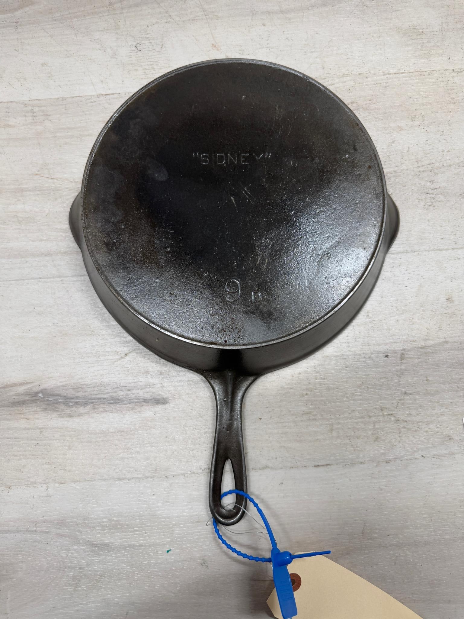 #9 Sidney Cast Iron Skillet w/ Heat Ring: Load-out Pick up for all online purchases for Antiques & collectibles is Monday, Tuesday, Wednesday, February 17th, 18th, 19th At our warehouse location. We do offer shipping on all items shippabl
