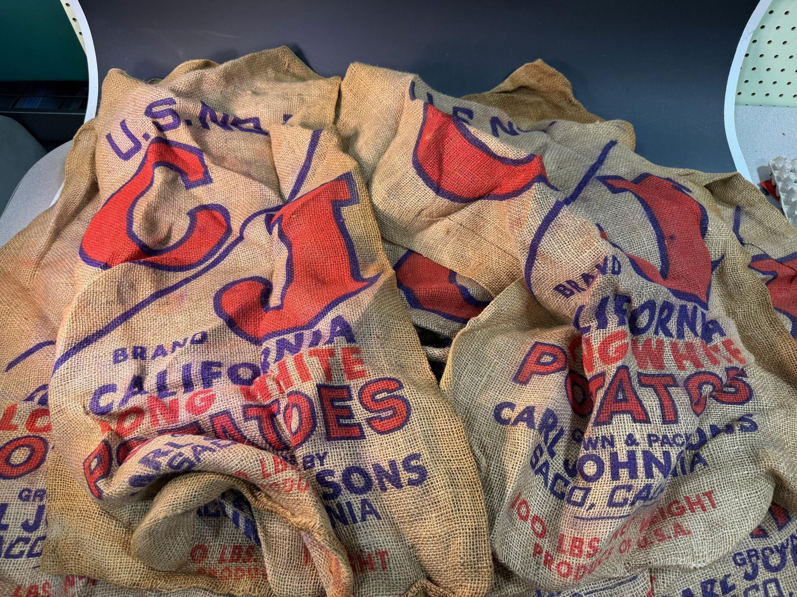 7- Burlap Bags w/ Potato Advertising (1 of 5)
