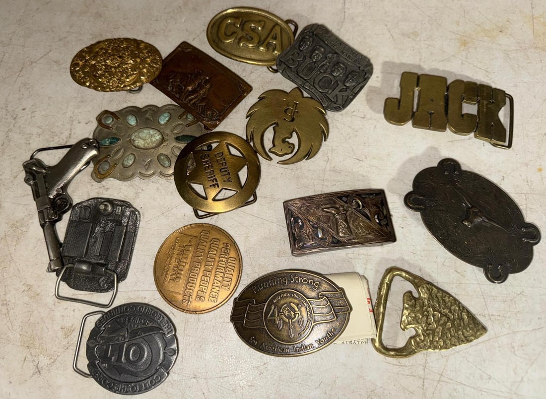 Large lot of asst. belt buckles: Load-out Pick up for all online purchases for Antiques & collectibles is Monday, Tuesday, Wednesday, February 17th, 18th, 19th At our warehouse location. We do offer shipping on all items shippabl