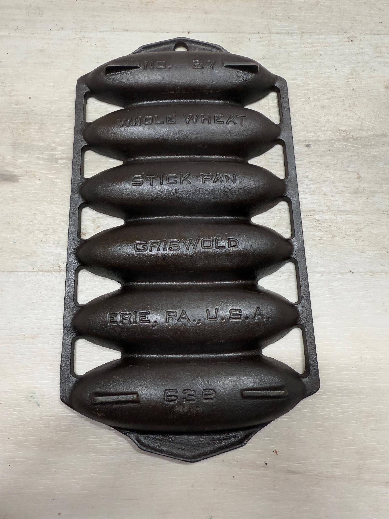 Griswold cast iron no. 27 Corn or Wheat Stick pan: Load-out Pick up for all online purchases for Antiques & collectibles is Monday, Tuesday, Wednesday, February 17th, 18th, 19th At our warehouse location. We do offer shipping on all items shippabl