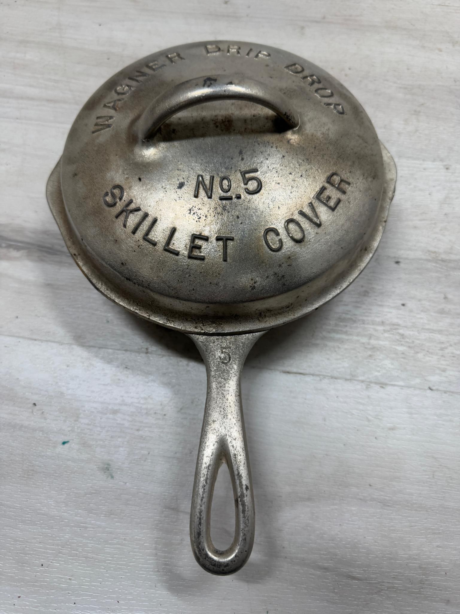 Wagner Ware Plated No. 5 Skillet w/ skillet cover (1 of 4)