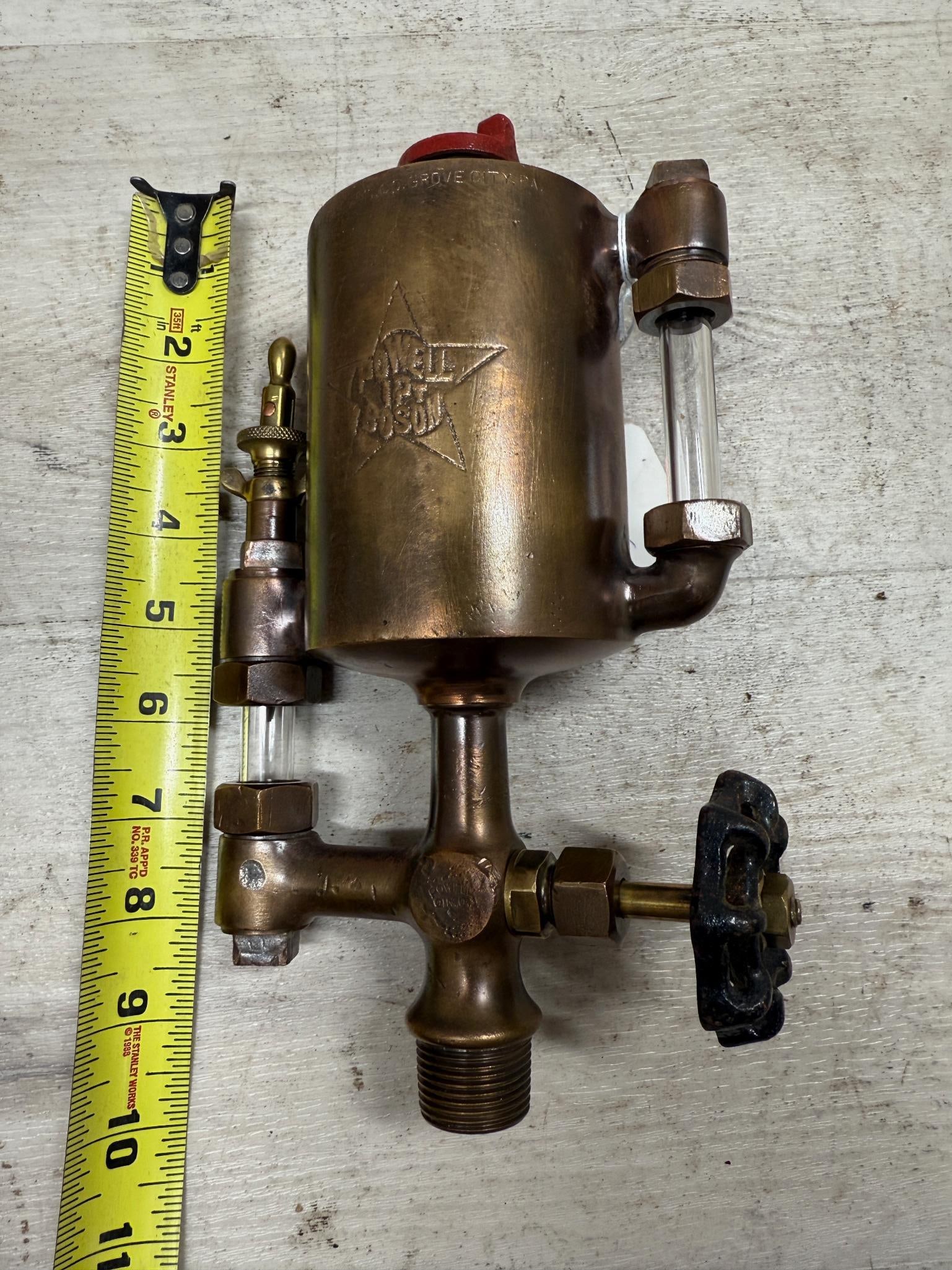 BESSEMER GAS ENGINE Co. "POWELL 1 PINT BOSON" HIT MISS STEAM/GAS ENGINE OILER: Load-out Pick up for all online purchases for Antiques & collectibles is Monday, Tuesday, Wednesday, February 17th, 18th, 19th At our warehouse location. We do offer shipping on all items shippabl