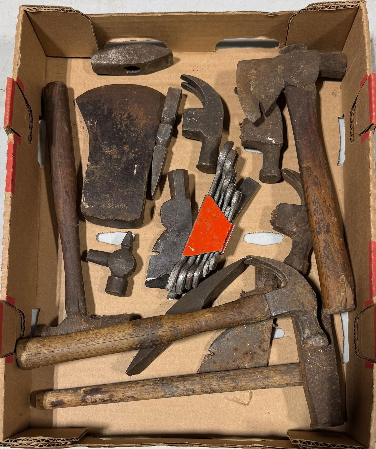 Hand Tools Set with Hammers, Hatchet, Wrenches, Axe head, and hammer heads (1 of 5)
