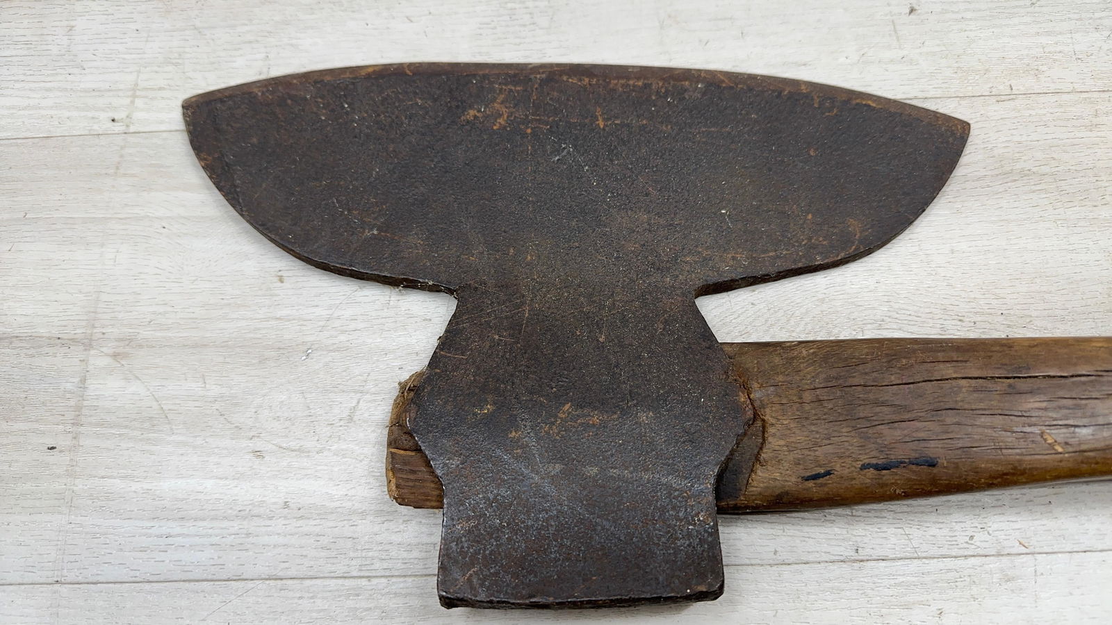 EARLY LONG HANDLED HEWING BROAD AXE - 3