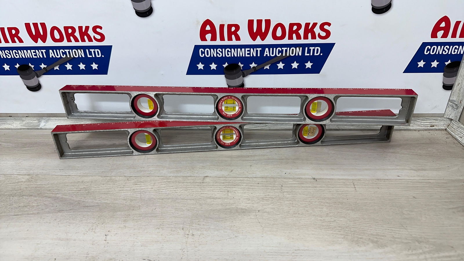 2- MILLERS FALLS LEVELS NO.'S 824: Load-out Pick up for all online purchases for Antiques & collectibles is Monday, Tuesday, Wednesday, February 23rd, 24th, 25th At our shipper's location. We do offer shipping on all items