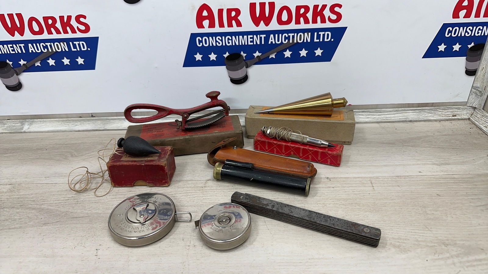 EARLY PLUMB BOBS AND RULERS: Load-out Pick up for all online purchases for Antiques & collectibles is Monday, Tuesday, Wednesday, February 23rd, 24th, 25th At our shipper's location. We do offer shipping on all items