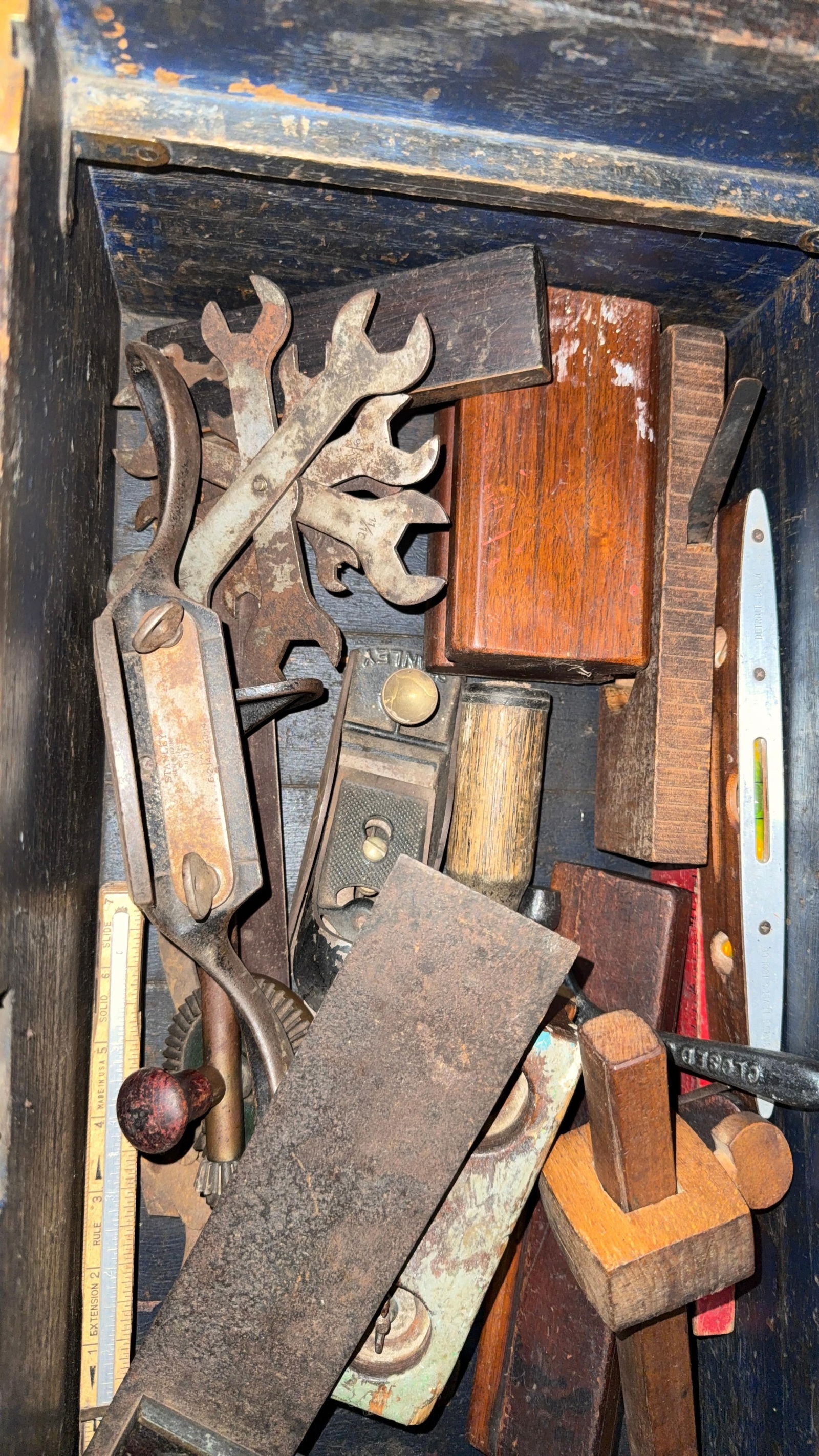 BOX LOADED WITH GOOD EARLY TOOLS - 11