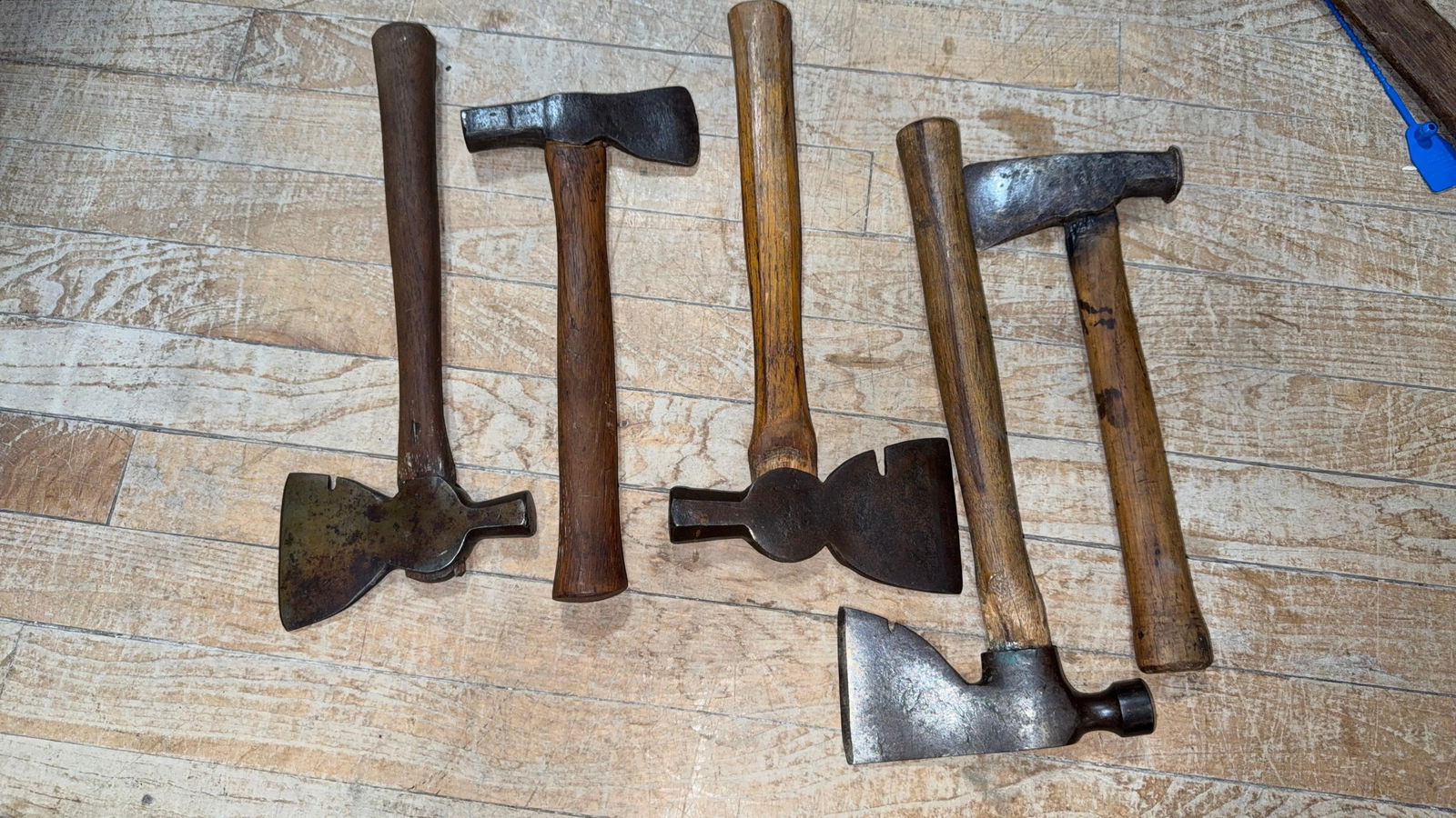 LOT OF EARLY CARPENTER AXES (1 of 3)