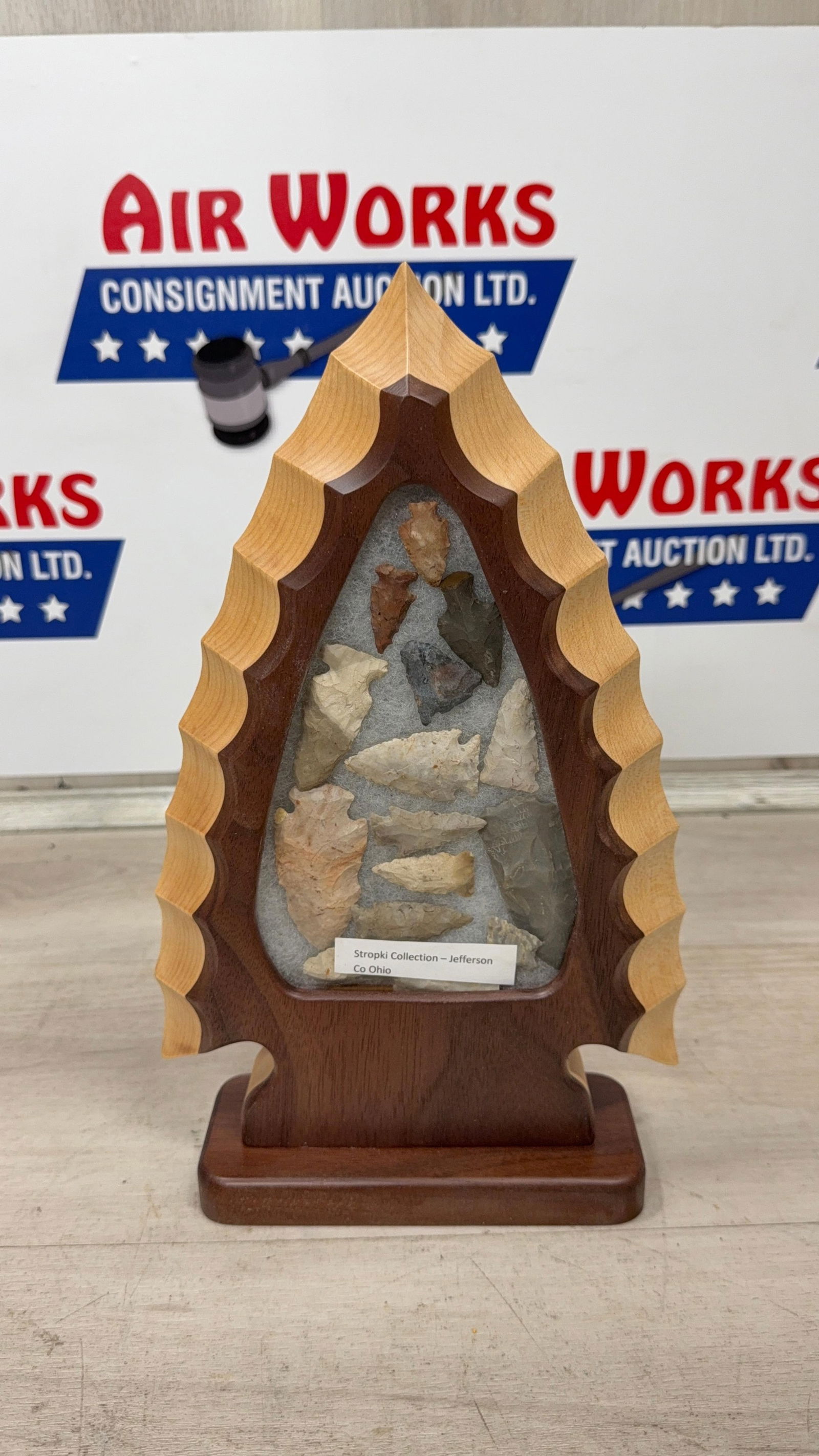 WOOD FRAMED ARTIFACT DISPLAY. STROPKI DISPLAY (1 of 5)