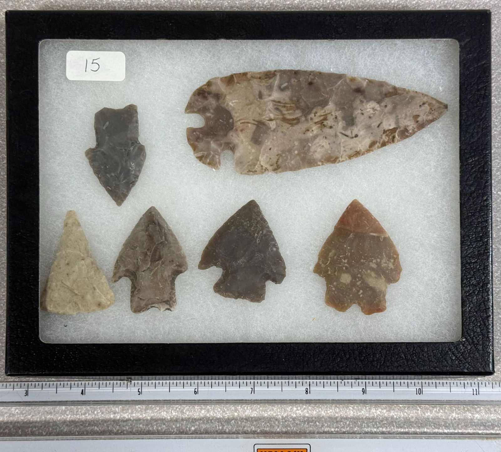 Texas Artifacts in frame 5 total Tang Knife 4 1/2" (1 of 6)