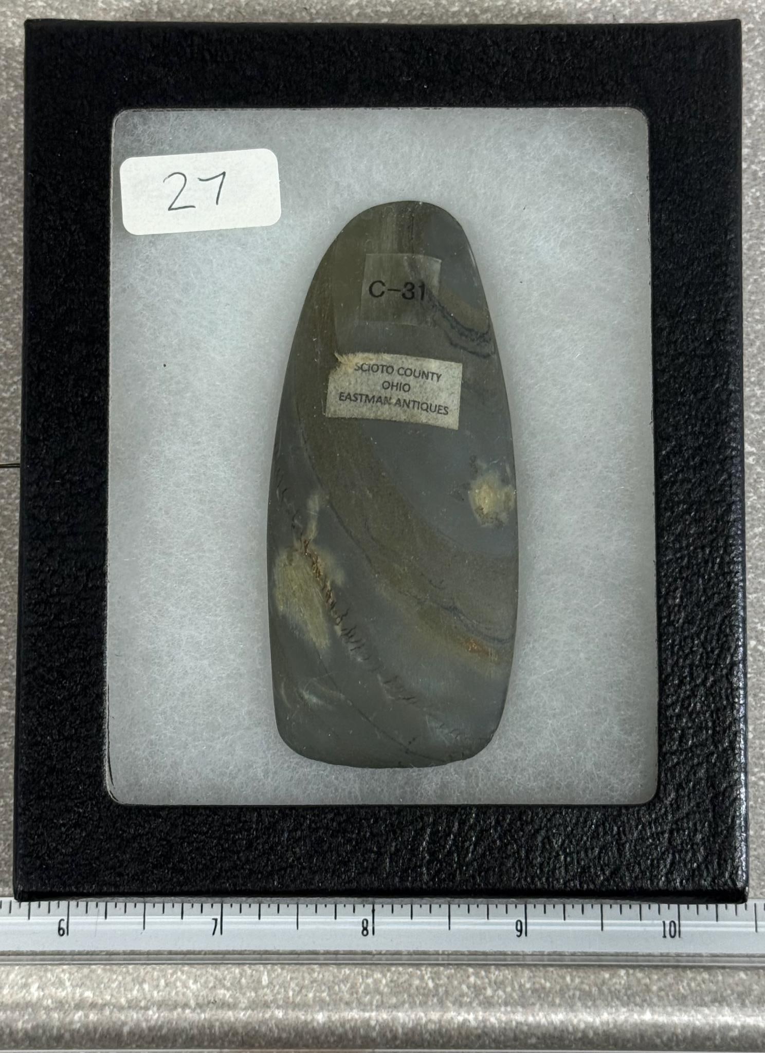 Slate Celt from Scioto Co Ohio High Polish 3 1/2" (1 of 2)