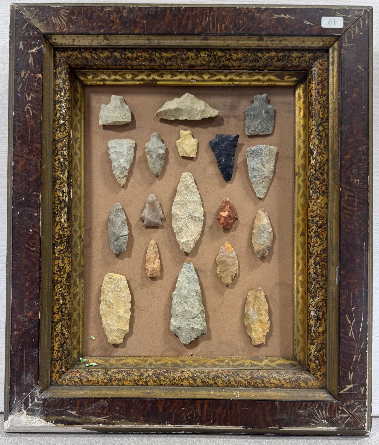 Arrowheads in antique frame (1 of 4)