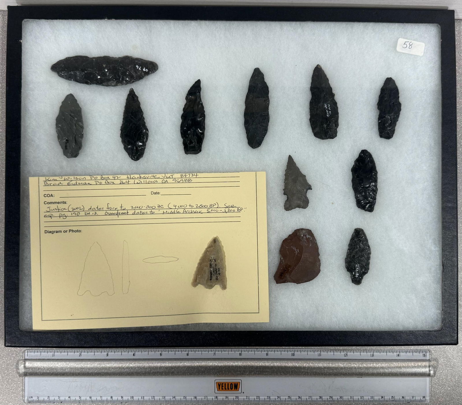 California collection of Obsidian Points and Tools Largest 4": Load-out Pick up for all online purchases for Antiques & collectibles is Monday, Tuesday, Wednesday, February 23rd, 24th, 25th At our shipper's location. We do offer shipping on all items