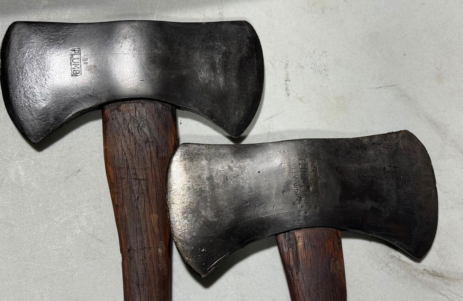 PLUMB & True Temper Kelly Axe works Double Bit axes: Load-out Pick up for all online purchases for Antiques & collectibles is Monday, Tuesday, Wednesday, February 23rd, 24th, 25th At our shipper's location. We do offer shipping on all items