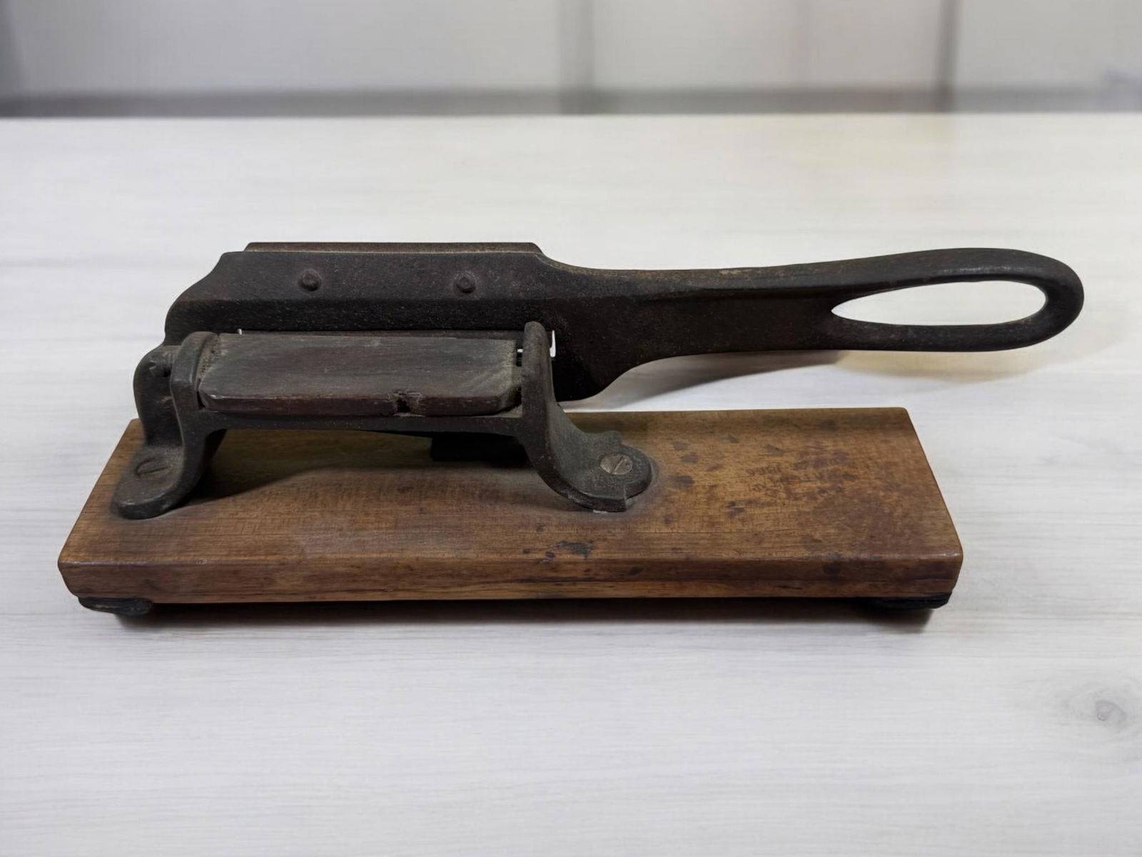 EARLY Tobacco Plug Cutter antique cast iron E. Holmes Patent June 26, 1866 (1 of 5)