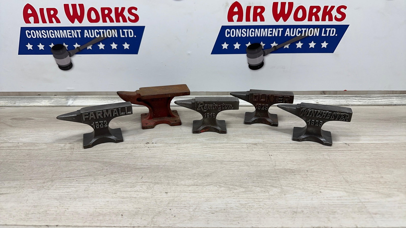 SOUVENIR SIZE ANVILS. WINCHESTER, FARMALL, REMINGTON AND OLIVER: Load-out Pick up for all online purchases for Antiques & collectibles is Monday, Tuesday, Wednesday, February 23rd, 24th, 25th At our shipper's location. We do offer shipping on all items shippabl