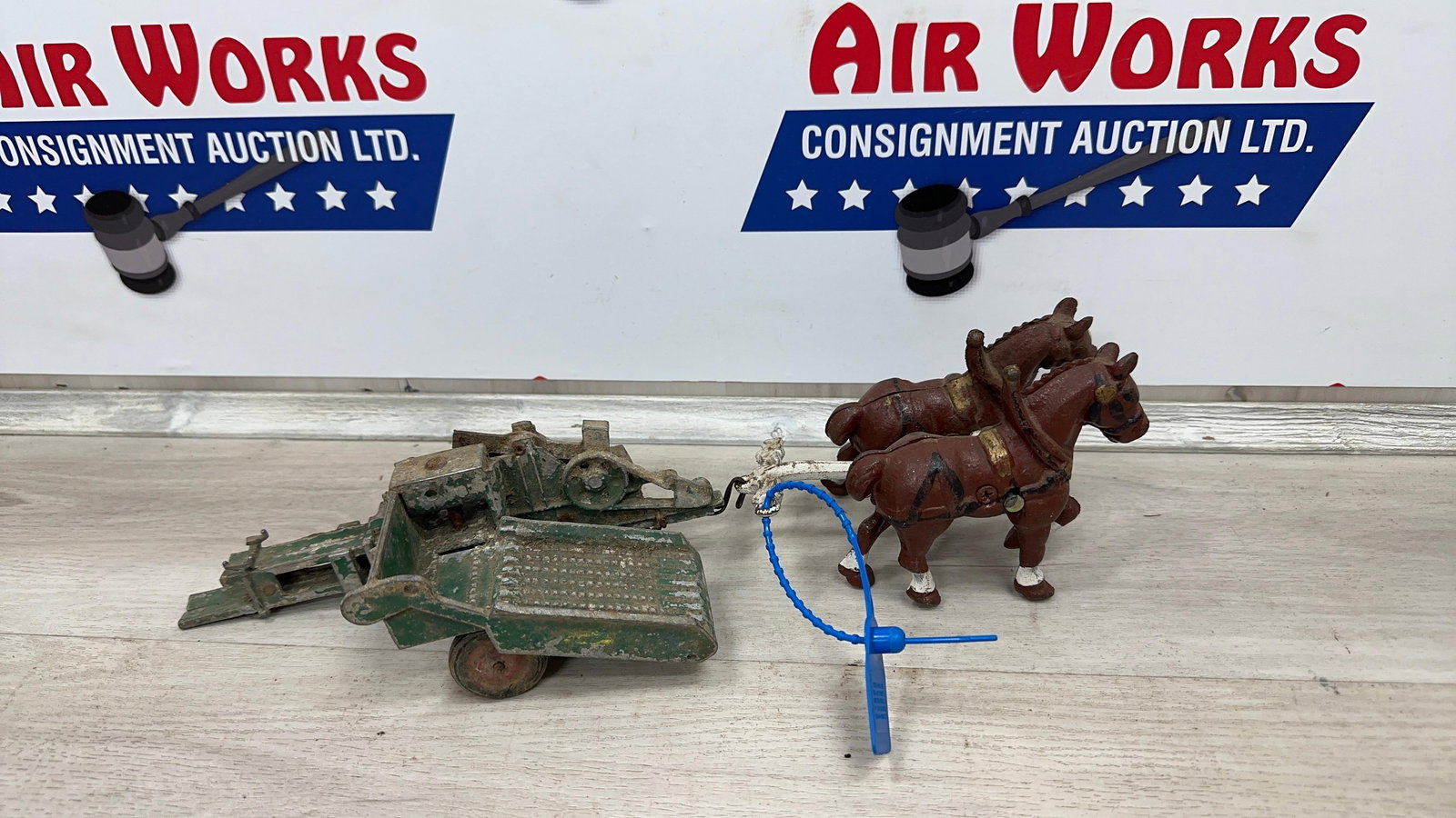 CAST IRON HORSES AND BALER: Load-out Pick up for all online purchases for Antiques & collectibles is Monday, Tuesday, Wednesday, February 23rd, 24th, 25th At our shipper's location. We do offer shipping on all items shippabl
