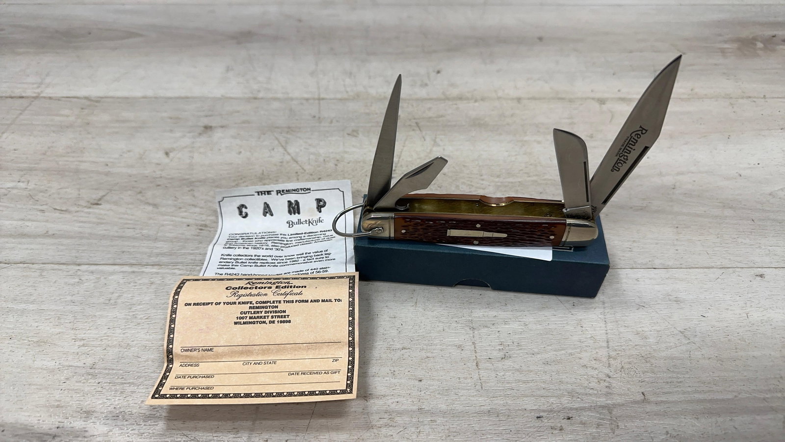 1994 REMINGTON CAMP BULLET KNIFE 4-BLADE DELRIN R4243: Load-out Pick up for all online purchases for Antiques & collectibles is Monday, Tuesday, Wednesday, February 23rd, 24th, 25th At our shipper's location. We do offer shipping on all items shippabl