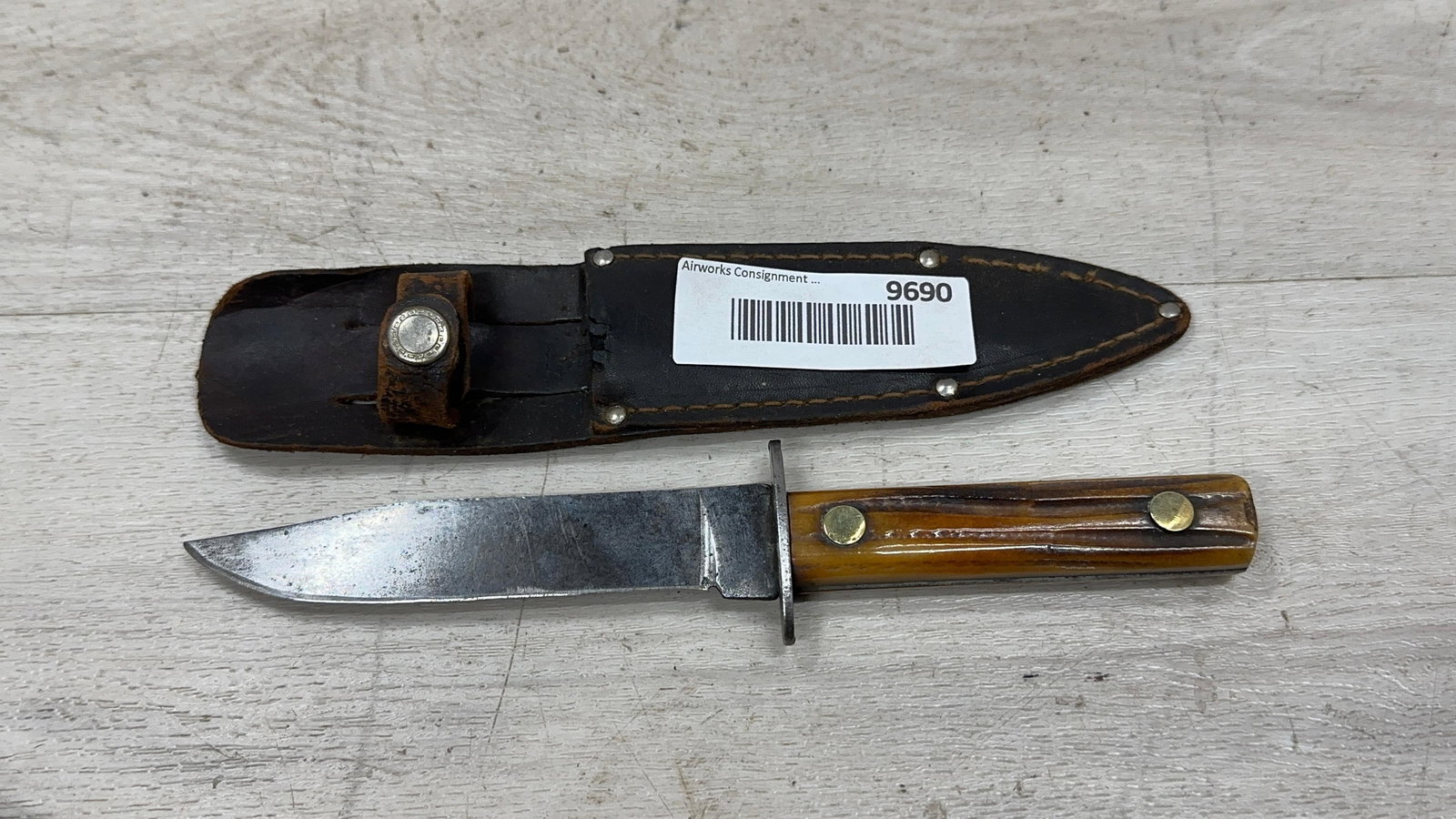 ANTIQUE BONE HANDLE FIXED BLADE KNIFE: Load-out Pick up for all online purchases for Antiques & collectibles is Monday, Tuesday, Wednesday, February 23rd, 24th, 25th At our shipper's location. We do offer shipping on all items shippabl
