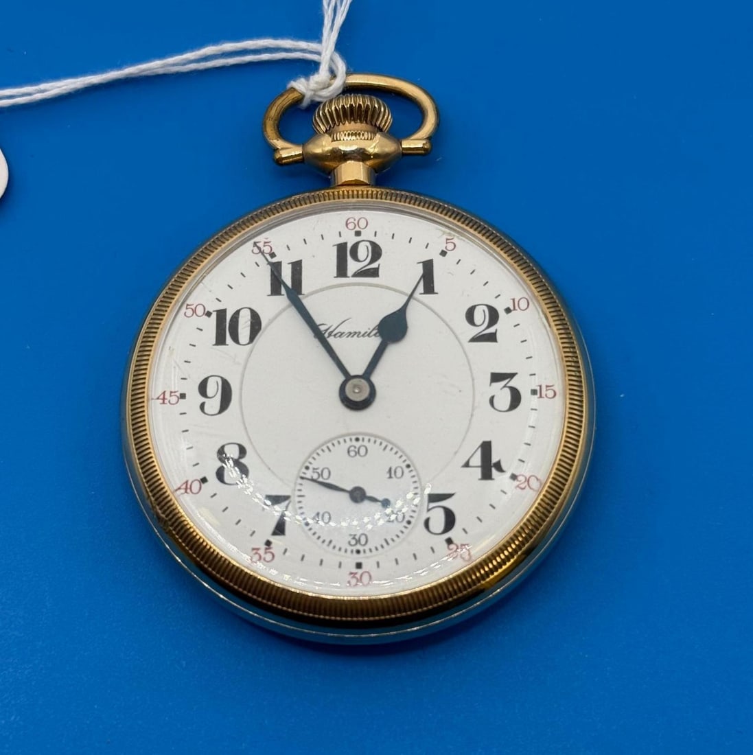 Hamilton Grade 992 Pocket Watch, 1925, 16s, 21 Jewels, Gold Filled Case, sn 2309854: Hamilton Grade 992 Pocket Watch, 1925, 16s, 21 jewels, gold filled case, openface configuration, lever setting, double-sunk dial, 3/4 plate barrel, Breguet hairspring, whipspring regulator, movement s