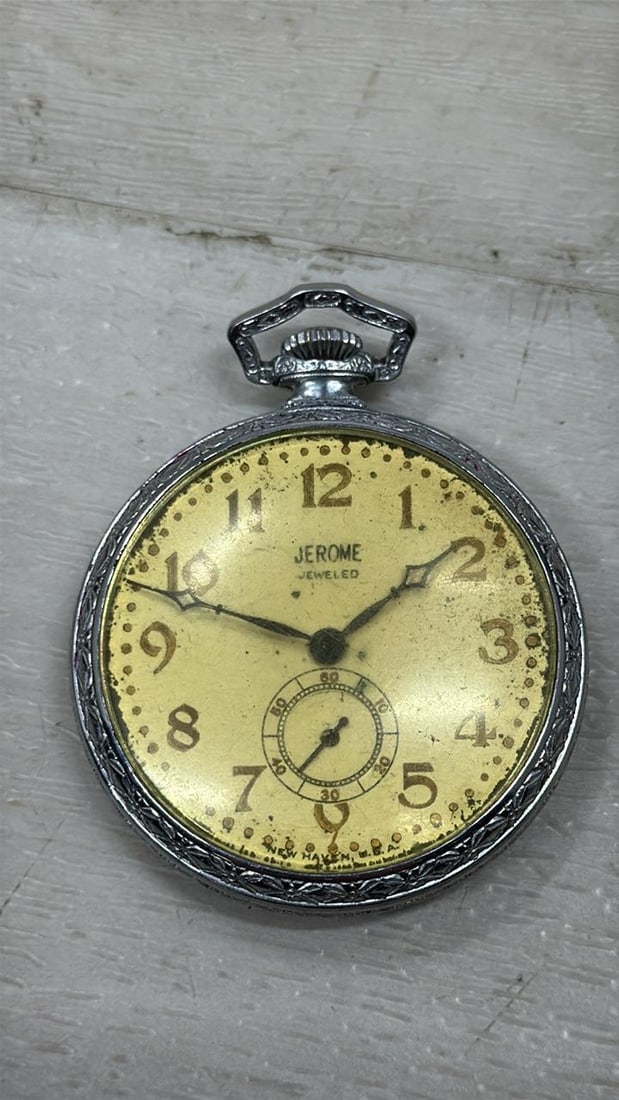 Jerome Jeweled Pocket Watch, Mechanical Movement, Size 12,: Load-out Pick up for all online purchases for Antiques & collectibles is Monday, Tuesday, Wednesday, February 23rd, 24th, 25th At our shipper's location. We do offer shipping on all items shippabl