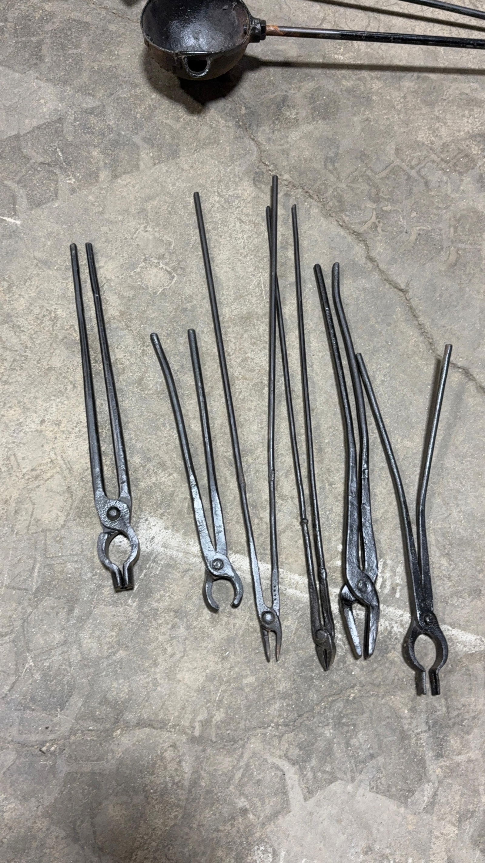 ASSORTED FORGE TONGS: Load-out Pick up for all online purchases for Antiques & collectibles is Monday, Tuesday, Wednesday, February 23rd, 24th, 25th At our shipper's location. We do offer shipping on all items shippable