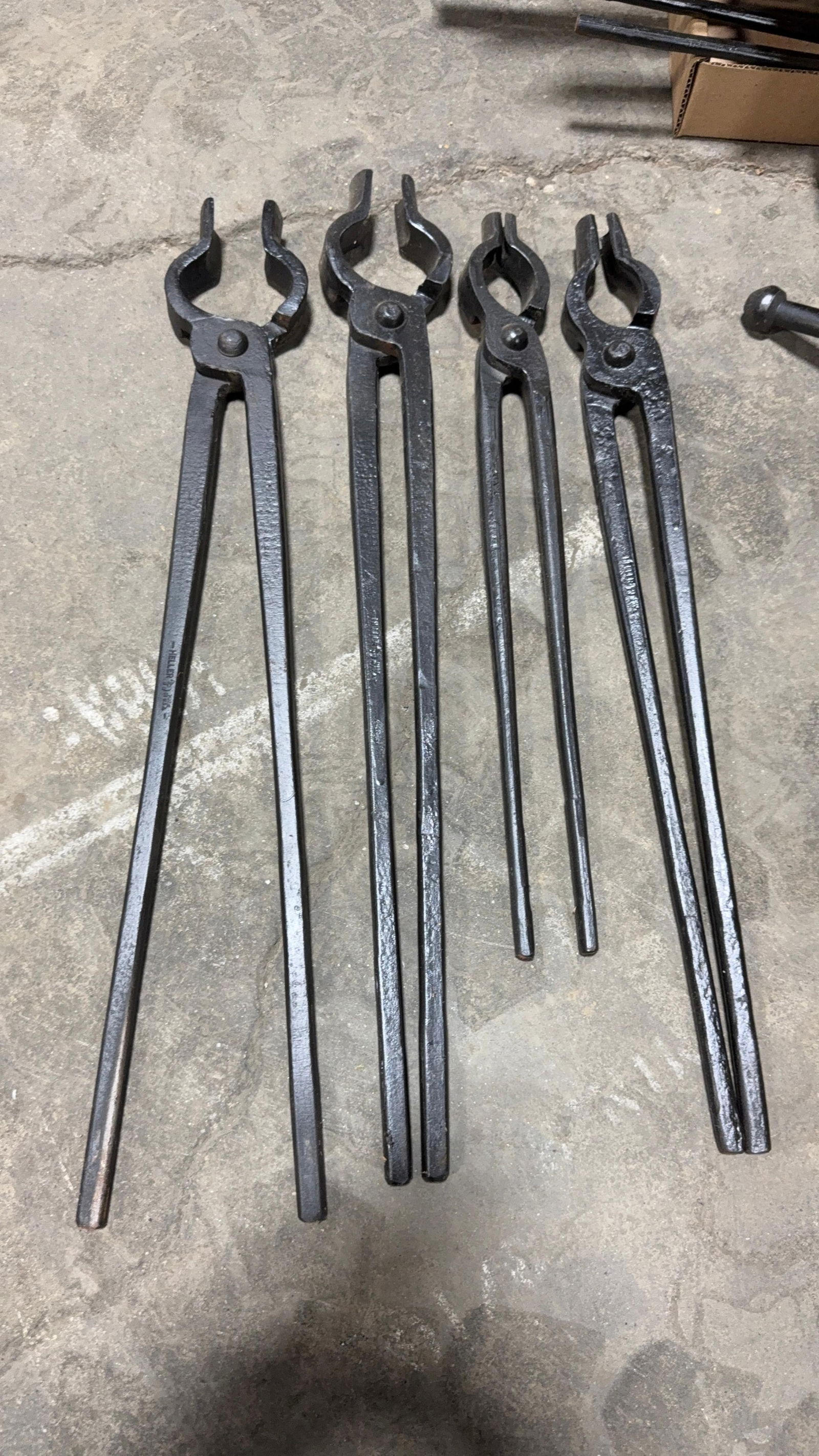 ASSORTED FORGING JAW TONGS: Load-out Pick up for all online purchases for Antiques & collectibles is Monday, Tuesday, Wednesday, February 23rd, 24th, 25th At our shipper's location. We do offer shipping on all items shippable