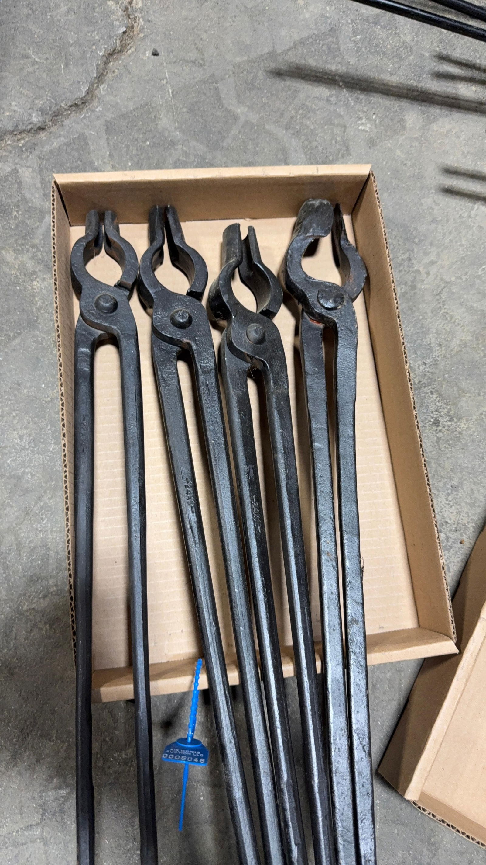 ASSORTED HELLER FORGING TONGS: Load-out Pick up for all online purchases for Antiques & collectibles is Monday, Tuesday, Wednesday, February 23rd, 24th, 25th At our shipper's location. We do offer shipping on all items shippable