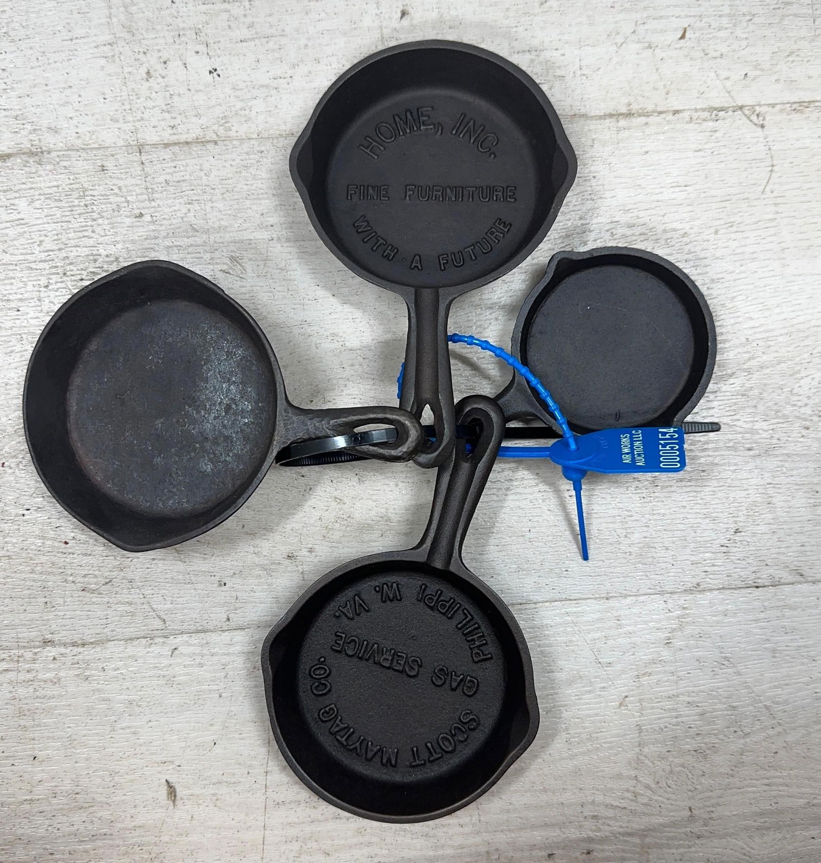 (4) SMALL SOUVENIR SKILLETS: Load-out Pick up for all online purchases for Antiques & collectibles is Monday, Tuesday, Wednesday, February 23rd, 24th, 25th At our shipper's location. We do offer shipping on all items shippable wi