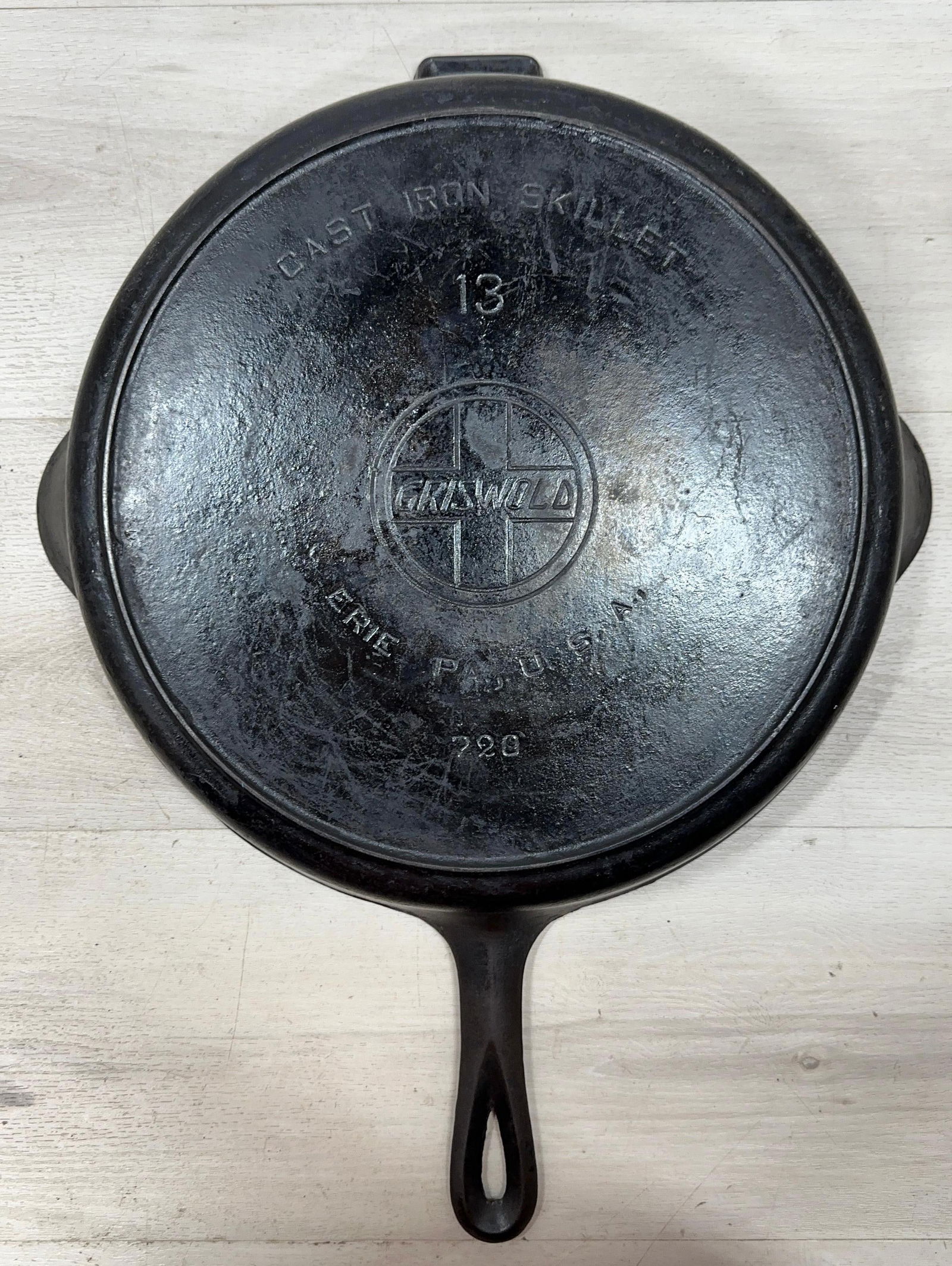 GRISWOLD NO. 13 SLANT EPU SKILLET: Load-out Pick up for all online purchases for Antiques & collectibles is Monday, Tuesday, Wednesday, February 23rd, 24th, 25th At our shipper's location. We do offer shipping on all items shippable wi