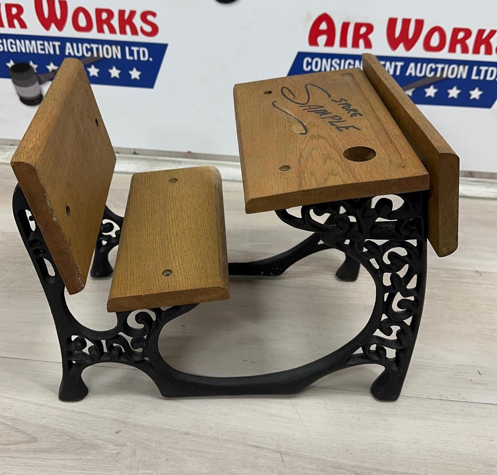 SALESMAN SAMPLE SCHOOL DESK: Load-out Pick up for all online purchases for Antiques & collectibles is Monday, Tuesday, Wednesday, February 23rd, 24th, 25th At our shipper's location. We do offer shipping on all items shippable wi